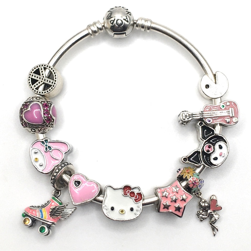Authentic Pandora Bangle with All 925 Charms